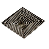 Formally Satisfying Boxed Set of Graduated Diamond Shaped Tin Biscuit Cutters