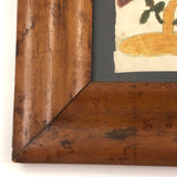 SOLD 19th C. Pennsylvania Schoolgirl Fraktur Type Watercolor in Period Frame