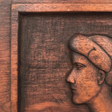 Relief Carved Folk Art Nude in Profile Signed Hemwind