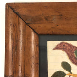 SOLD 19th C. Pennsylvania Schoolgirl Fraktur Type Watercolor in Period Frame