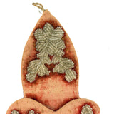 Beautifully Faded Antique Iroquois Beaded Heart Shaped Wall Pocket