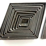 Formally Satisfying Boxed Set of Graduated Diamond Shaped Tin Biscuit Cutters