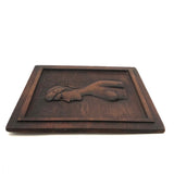 Relief Carved Folk Art Nude in Profile Signed Hemwind
