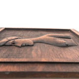 Relief Carved Folk Art Nude in Profile Signed Hemwind