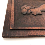 Relief Carved Folk Art Nude in Profile Signed Hemwind