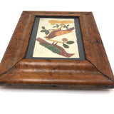 SOLD 19th C. Pennsylvania Schoolgirl Fraktur Type Watercolor in Period Frame