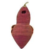 Beautifully Faded Antique Iroquois Beaded Heart Shaped Wall Pocket