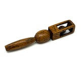 Sweet Old Oak Wood Ball in Cage Carved Whimsy Rattle