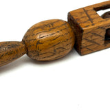 Sweet Old Oak Wood Ball in Cage Carved Whimsy Rattle