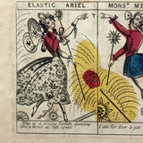 Elastic Ariel and Monsieur Mercury, c.1840s Hand-colored Engraving