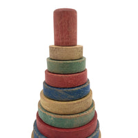 Beautifully Faded Old Colorful Wooden Stacking Toy