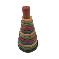 Beautifully Faded Old Colorful Wooden Stacking Toy