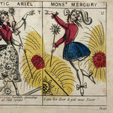 Elastic Ariel and Monsieur Mercury, c.1840s Hand-colored Engraving
