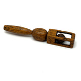 Sweet Old Oak Wood Ball in Cage Carved Whimsy Rattle