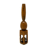 Sweet Old Oak Wood Ball in Cage Carved Whimsy Rattle