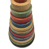 Beautifully Faded Old Colorful Wooden Stacking Toy