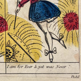 Elastic Ariel and Monsieur Mercury, c.1840s Hand-colored Engraving