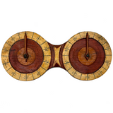 Great Old Two Dial Wooden Folk Art Score Keeper with Handwritten Numbers, 0-100