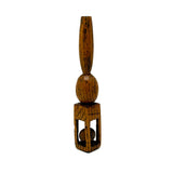 Sweet Old Oak Wood Ball in Cage Carved Whimsy Rattle