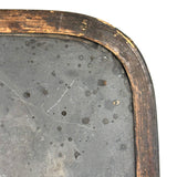 Most Beautiful Antique Slate in Rare Rounded Frame with Iron Mend (and Incised 1851)