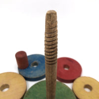 Beautifully Faded Old Colorful Wooden Stacking Toy