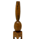 Sweet Old Oak Wood Ball in Cage Carved Whimsy Rattle