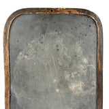 Most Beautiful Antique Slate in Rare Rounded Frame with Iron Mend (and Incised 1851)