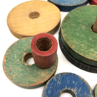 Beautifully Faded Old Colorful Wooden Stacking Toy