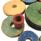 Beautifully Faded Old Colorful Wooden Stacking Toy