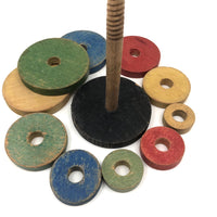 Beautifully Faded Old Colorful Wooden Stacking Toy
