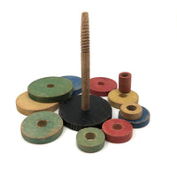 Beautifully Faded Old Colorful Wooden Stacking Toy