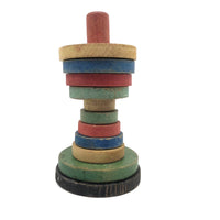 Beautifully Faded Old Colorful Wooden Stacking Toy