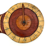 Great Old Two Dial Wooden Folk Art Score Keeper with Handwritten Numbers, 0-100