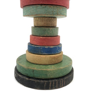 Beautifully Faded Old Colorful Wooden Stacking Toy
