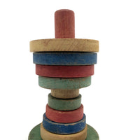 Beautifully Faded Old Colorful Wooden Stacking Toy