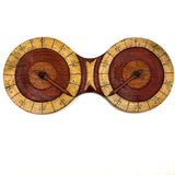 Great Old Two Dial Wooden Folk Art Score Keeper with Handwritten Numbers, 0-100