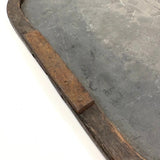 Most Beautiful Antique Slate in Rare Rounded Frame with Iron Mend (and Incised 1851)