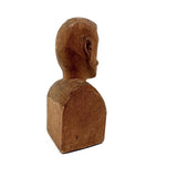 Bust of a Man with Thick Mustache, Charming Old Folk Art Carving