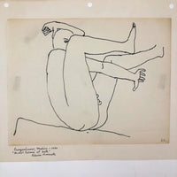 Michel Calman at Bath, 1950 Edwin Kosarek Ink Drawing