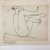 Michel Calman at Bath, 1950 Edwin Kosarek Ink Drawing