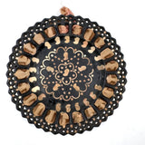 Many Georges, Antique Folk Art Plate with Cut Stamp Decoration and Threaded Ribbon