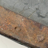 Most Beautiful Antique Slate in Rare Rounded Frame with Iron Mend (and Incised 1851)