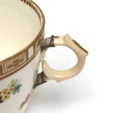 Matching Cups, Unmatched Repairs - c. 1860s James Duke Hand-painted Porcelain Teacups with Repaired Handles