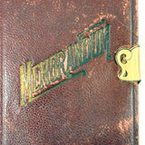 Surprise! c. Late 19th/Early 20th Century Memo Book Turned Stitched and Inked Pocket Chess Board with Celluloid Pieces