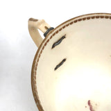 Matching Cups, Unmatched Repairs - c. 1860s James Duke Hand-painted Porcelain Teacups with Repaired Handles