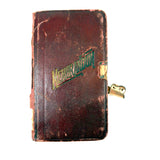 Surprise! c. Late 19th/Early 20th Century Memo Book Turned Stitched and Inked Pocket Chess Board with Celluloid Pieces