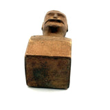 Bust of a Man with Thick Mustache, Charming Old Folk Art Carving