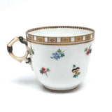 Matching Cups, Unmatched Repairs - c. 1860s James Duke Hand-painted Porcelain Teacups with Repaired Handles