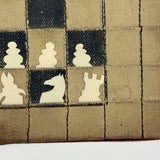 Surprise! c. Late 19th/Early 20th Century Memo Book Turned Stitched and Inked Pocket Chess Board with Celluloid Pieces