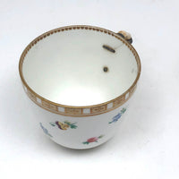 Matching Cups, Unmatched Repairs - c. 1860s James Duke Hand-painted Porcelain Teacups with Repaired Handles